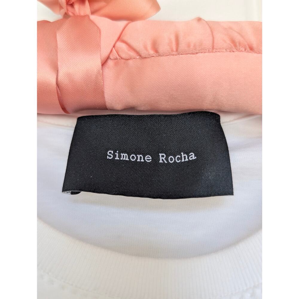 Simone Rocha Ruffle Asymmetrical White T-Shirt - Picture 5 of 8